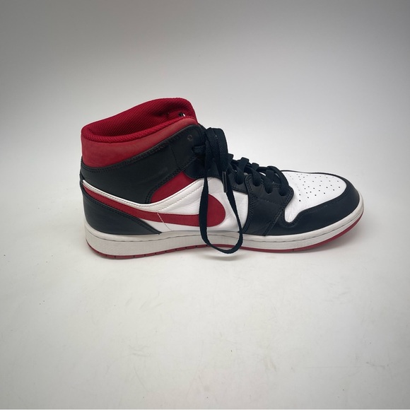 Nike Sneakers Mens 10‎ Air Jordan 1 Mid Gym Red Black White 554724-122 Shoes - Picture 6 of 10